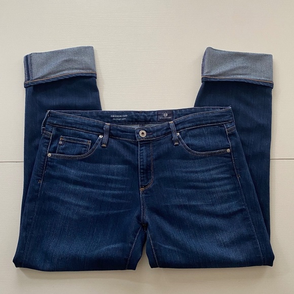 AG Adriano Goldschmied The Stevie Cuff Slim Straight Cuffed Size 31 - Picture 3 of 15